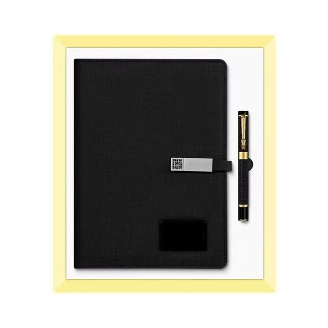 A5 Notizbuch Powerbank Kombi kabelloses Lade-Business-Geschenkset