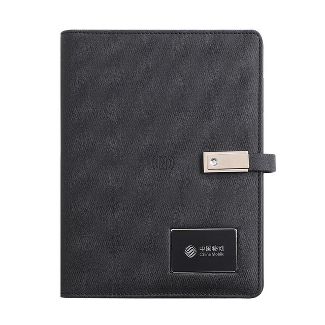A5 Notizbuch Powerbank Kombi kabelloses Lade-Business-Geschenkset
