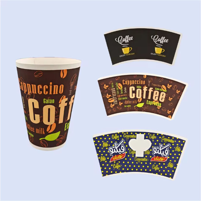 Ventilador de Taza con Revestimiento de PE Doble Cara Impermeable para Té y Bebidas Frías/Calientes - Tamaño y Color Personalizables en Cartón
