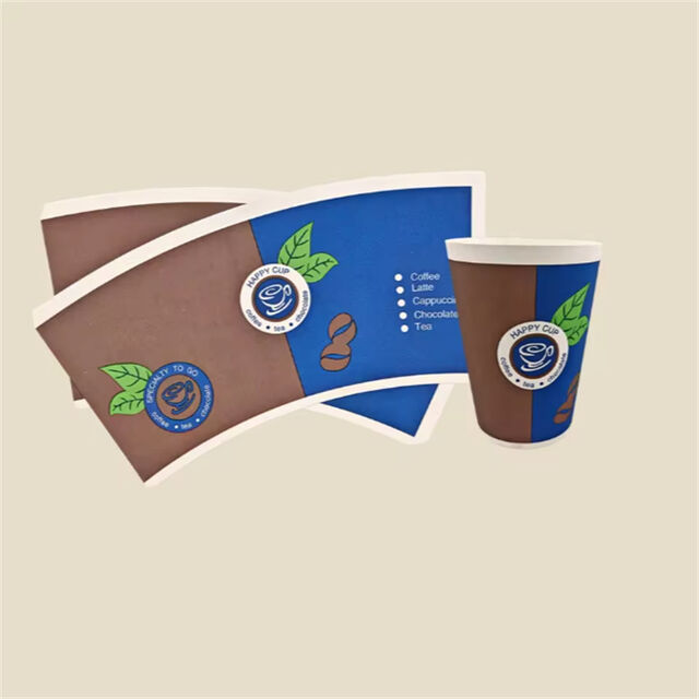 Ventilador de Taza con Revestimiento de PE Doble Cara Impermeable para Té y Bebidas Frías/Calientes - Tamaño y Color Personalizables en Cartón