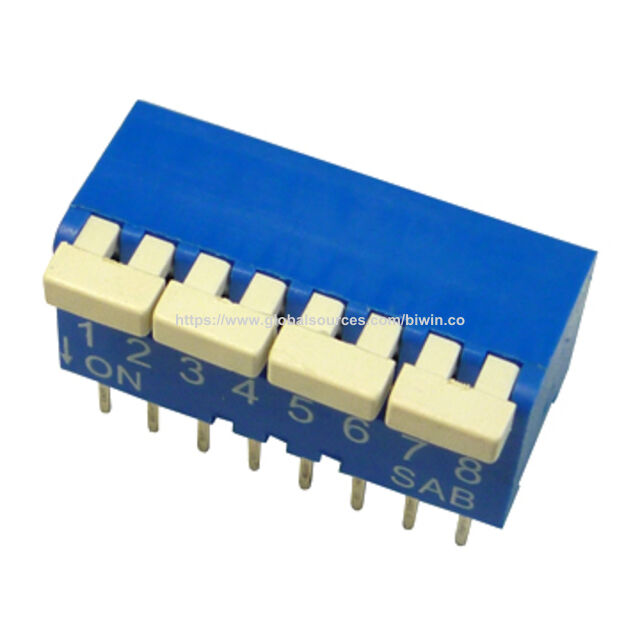 Interrupteur DIP Type Piano Sab, Série BP, SPST/2PST, en Rouge/Bleu/Noir, Positions 1 à 12