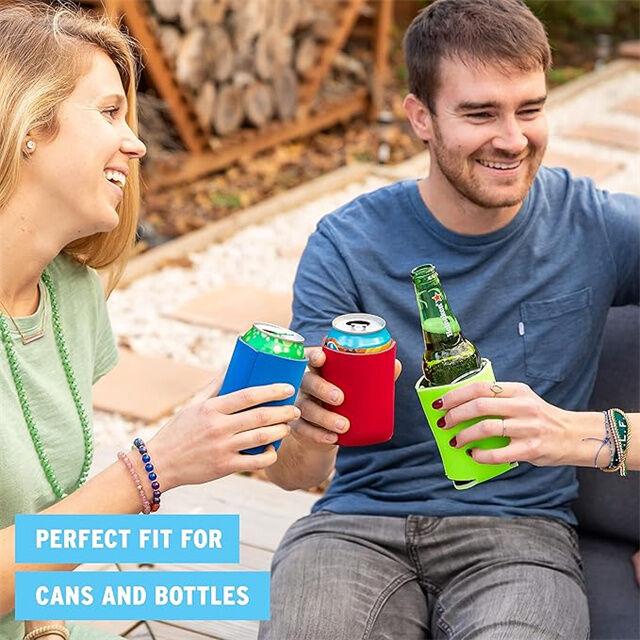 14 Piezas Fundas Enfriadoras de Latas de Cerveza, Fundas Aislantes Suaves para Latas de Refresco, Cerveza y Botellas de Agua