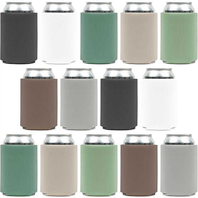14 Piezas Fundas Enfriadoras de Latas de Cerveza, Fundas Aislantes Suaves para Latas de Refresco, Cerveza y Botellas de Agua