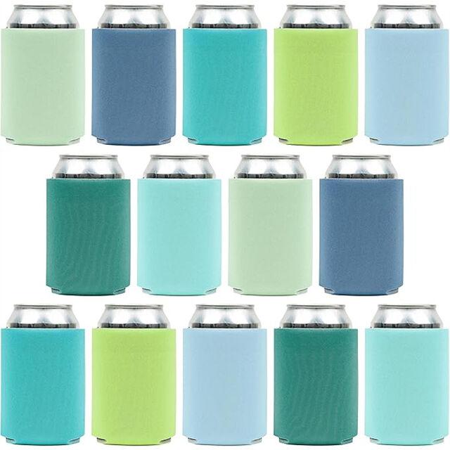 14 Piezas Fundas Enfriadoras de Latas de Cerveza, Fundas Aislantes Suaves para Latas de Refresco, Cerveza y Botellas de Agua