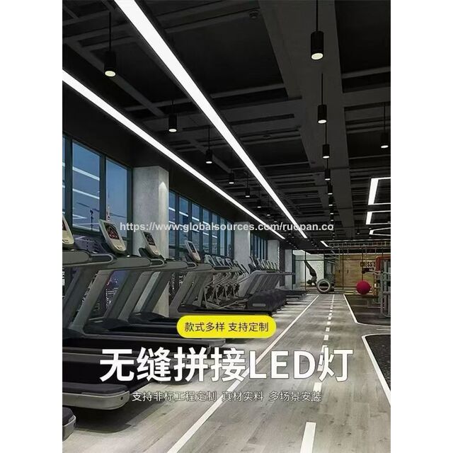 Lámpara Colgante Lineal de Oficina Certificada ETL 5000K Luz Diurna LED SMD de Aluminio de Alto Brillo 90W Instalación Ajustable