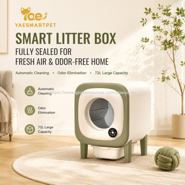 Litière Intelligente Anti-Odeur pour Chats, Sûre avec Multi-Capteurs, pour Familles Multi-Chats | Toilettes pour Chat