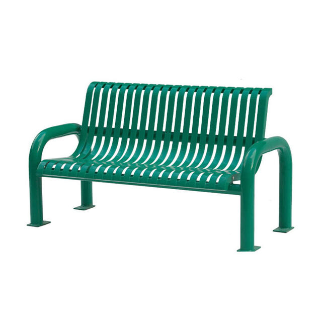Bancs de jardin publics en acier galvanisé pour extérieur, patios longs