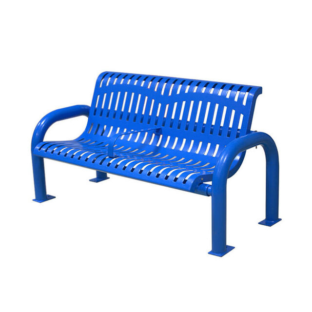 Bancs de jardin publics en acier galvanisé pour extérieur, patios longs