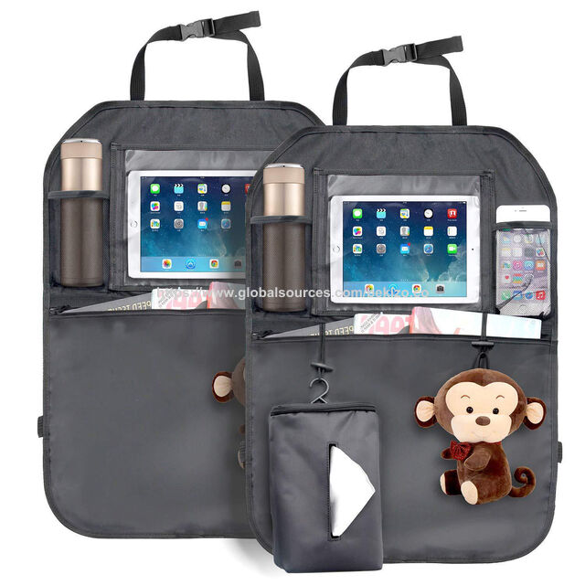 Organisateur de Siège Arrière de Voiture 230D Étanche, Protections de Coup de Pied, Rangement Multi-Poches pour Accessoires de Bébé