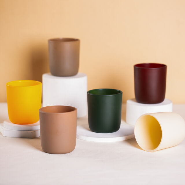 Bocaux en Verre Vides pour Bougies avec Couvercles Personnalisés en Bambou/Bois Mat Multicolore - Vente en Gros pour la Fabrication de Bougies