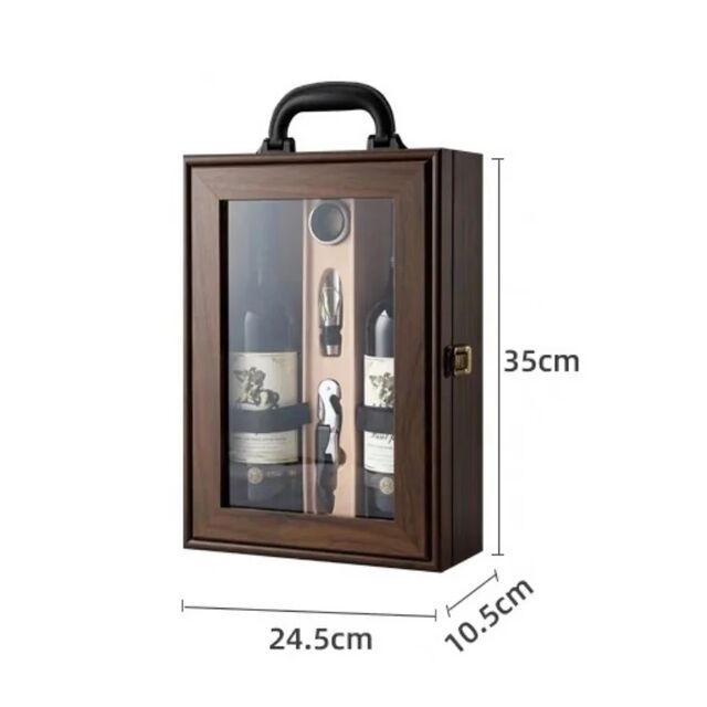 Hölzerne Weinbox für ein perfektes Geschenk und einen großartigen Eindruck, Massivholz-Weinbox mit Klappdeckel, Holz-Geschenkbox für Wein