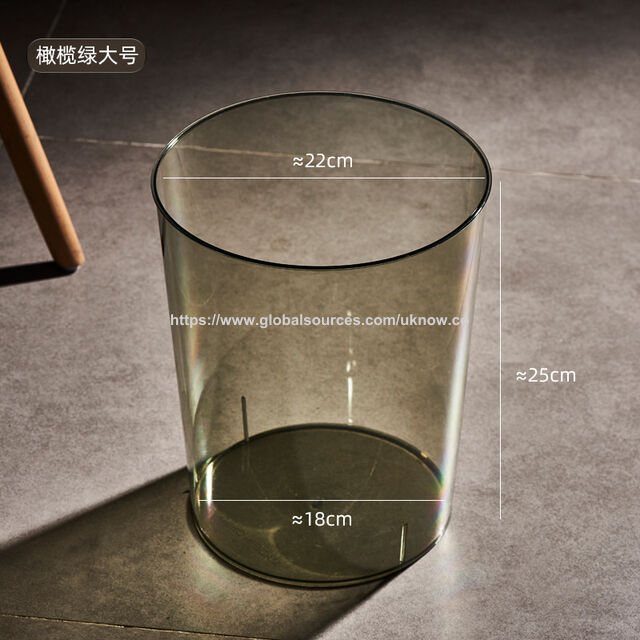 Poubelles transparentes en PET, bacs à ordures de 25 cm et 27 cm