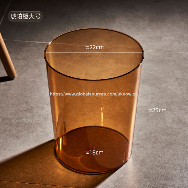 Poubelles transparentes en PET, bacs à ordures de 25 cm et 27 cm