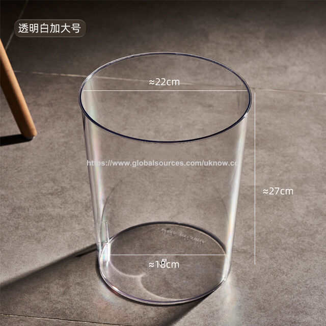 Poubelles transparentes en PET, bacs à ordures de 25 cm et 27 cm