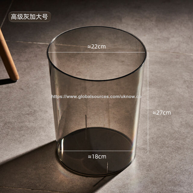 Poubelles transparentes en PET, bacs à ordures de 25 cm et 27 cm