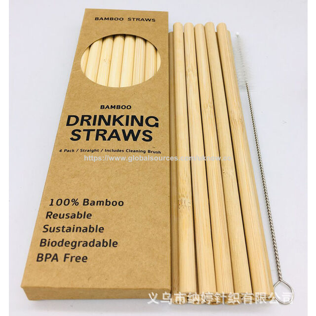 Pailles en bambou biodégradables et écologiques pour boire, pailles en fibre de bambou en gros