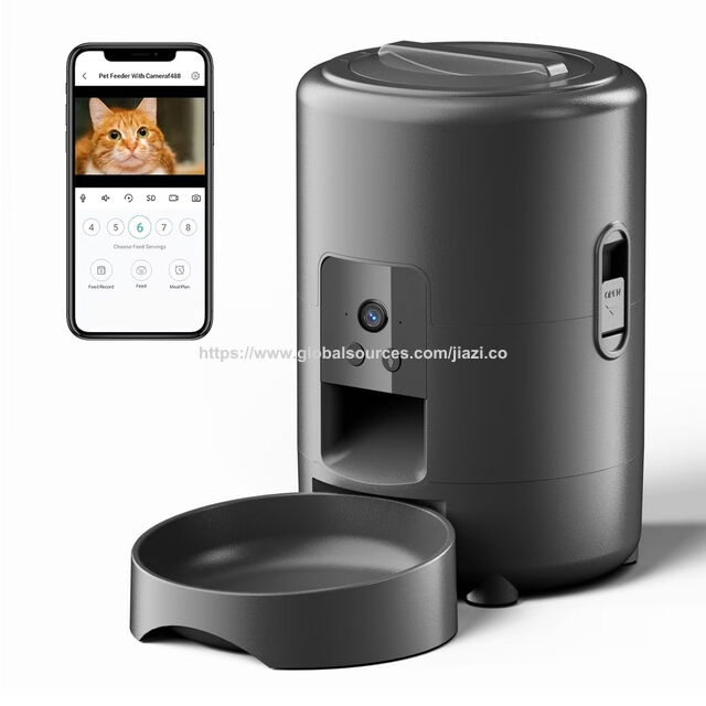 Distributeur Automatique de Nourriture pour Animaux AA avec Minuterie Intelligente et Contrôle Wifi, Bol Grande Capacité, Distributeur de Croquettes avec Wifi