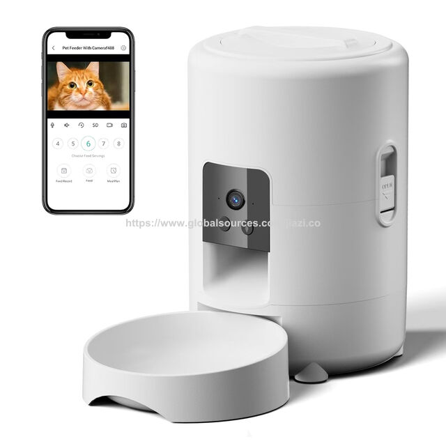 Distributeur Automatique de Nourriture pour Animaux AA avec Minuterie Intelligente et Contrôle Wifi, Bol Grande Capacité, Distributeur de Croquettes avec Wifi