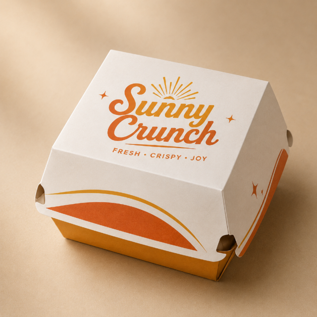 Boîte à Burger Personnalisée en Papier Jetable de Qualité Alimentaire pour Vente à Emporter et Livraison