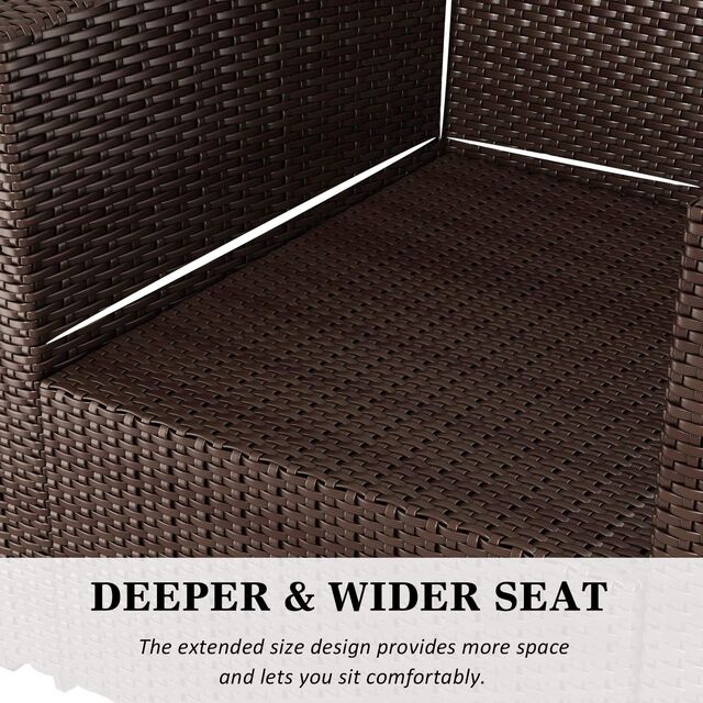 Conjunto de Móveis de Sofá de Jantar de Exterior em Rattan para Pátio - Mobiliário de Jardim