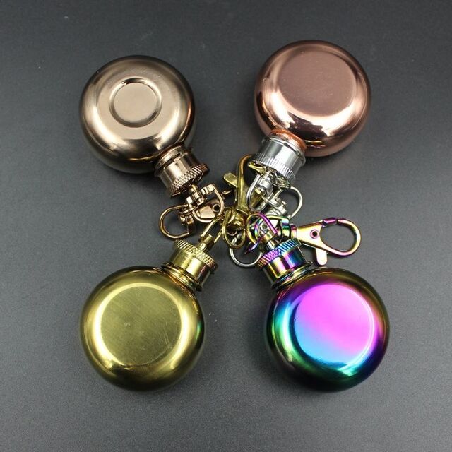 1oz Mini Schlüsselanhänger Hip Flask aus Edelstahl