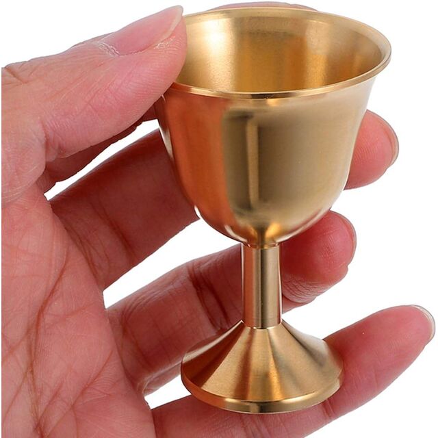 Mini Messing Handgefertigte Kommunion Kelch Weinbecher mit individuellem Logo
