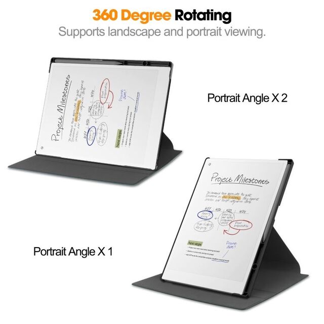 Suporte de Tensão Rotativo, Capas Inteligentes de Couro para Tablet ReMarkable