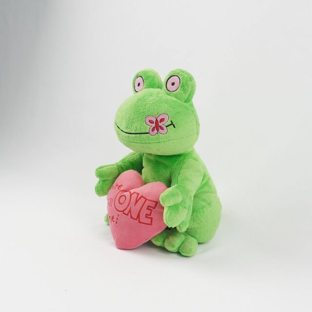 Jouets en Peluche Grenouille Mignonne avec Doublure en Maille de Coton PP pour Cadeau de Saint-Valentin