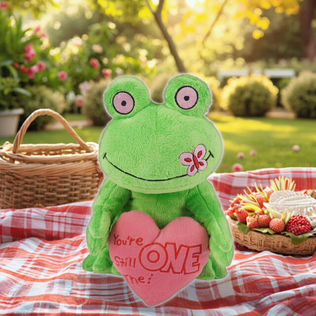 Jouets en Peluche Grenouille Mignonne avec Doublure en Maille de Coton PP pour Cadeau de Saint-Valentin