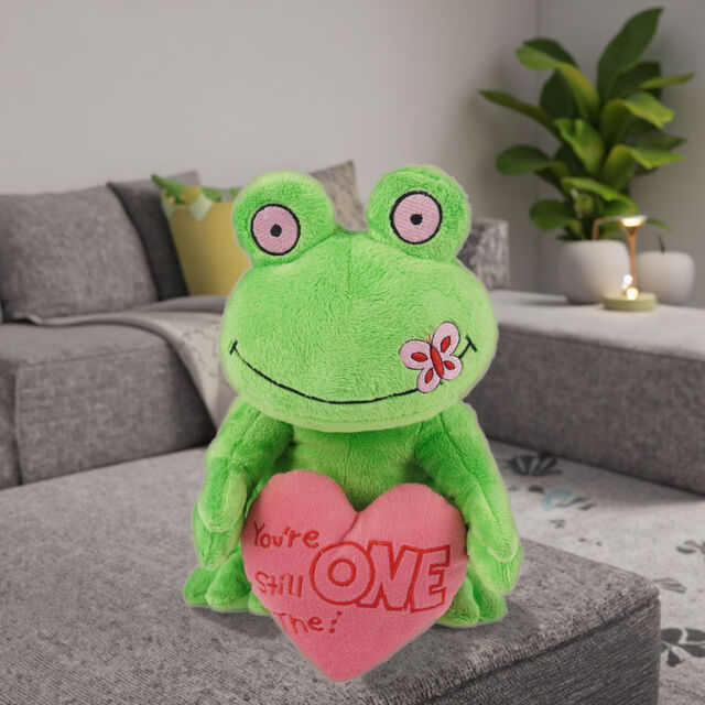 Jouets en Peluche Grenouille Mignonne avec Doublure en Maille de Coton PP pour Cadeau de Saint-Valentin