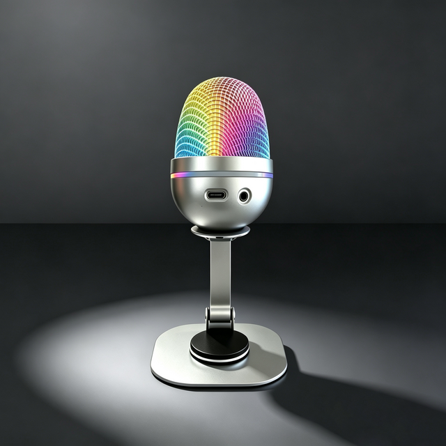 Micrófono de Juego RGB USB con Soporte Ajustable, Reducción de Ruido AI ENC, Micrófono de Grabación Tipo-C OTG para PC y Teléfono Android Streaming