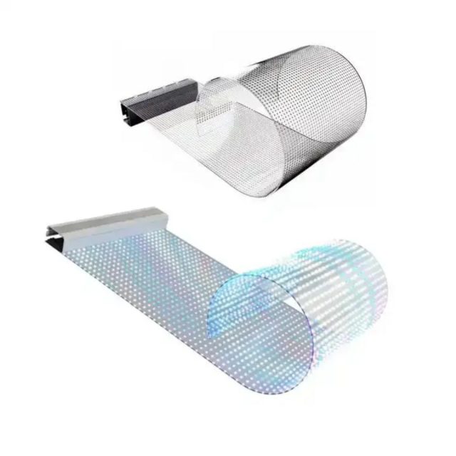 Film Adhésif Transparent LED Holographique Flexible pour Publicité sur Vitrine de Magasin