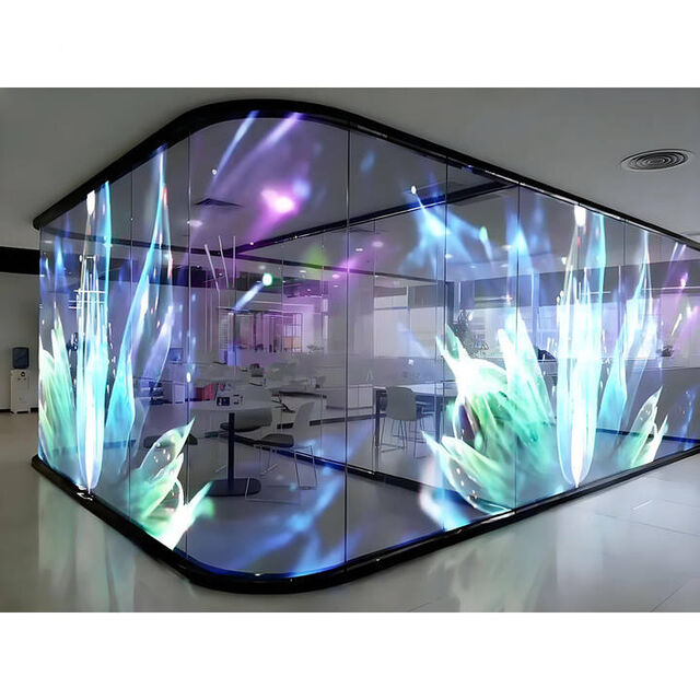 Film Adhésif Transparent LED Holographique Flexible pour Publicité sur Vitrine de Magasin