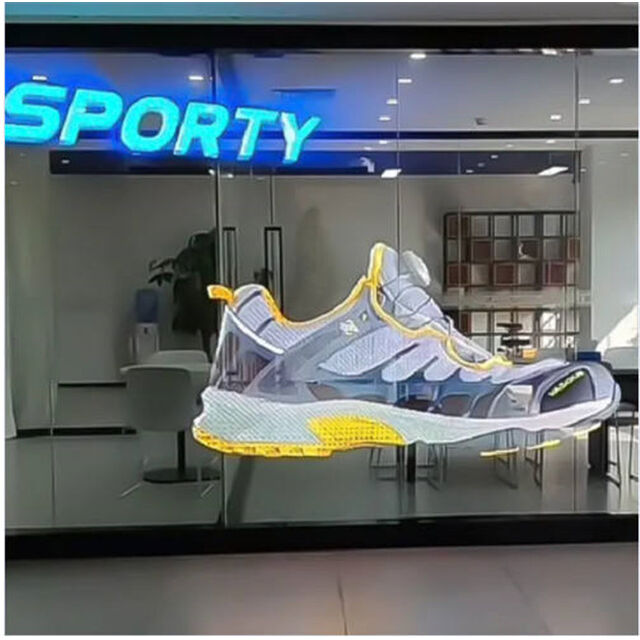 Film Adhésif Transparent LED Holographique Flexible pour Publicité sur Vitrine de Magasin