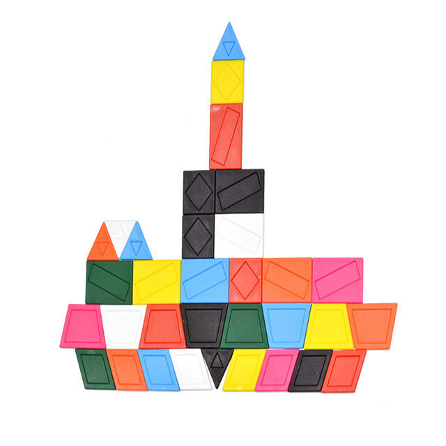 Juguetes Educativos de Matemáticas para Niños con Bloques de Plástico PP de Formas Geométricas