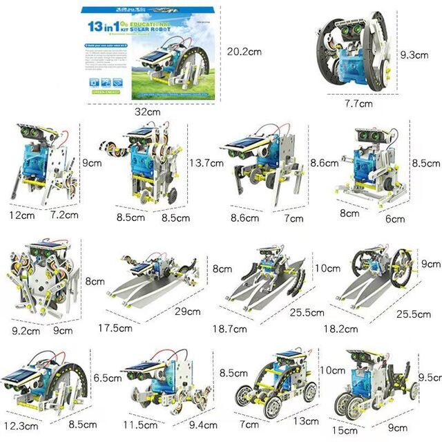 13-in-1 DIY Solar Roboter Wissenschaft Experiment Lernspielzeug
