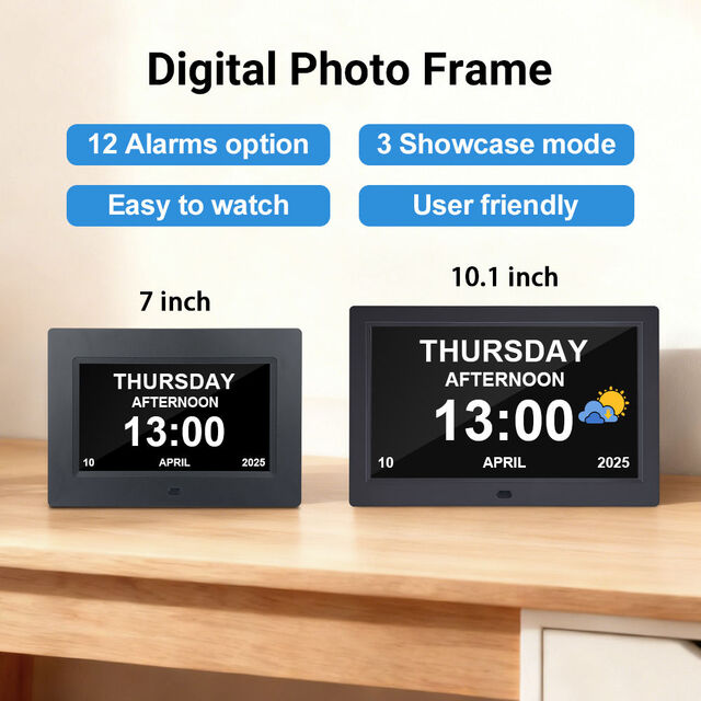 Cadres Photo Numériques Multi-Tailles avec Calendrier à Rotation Automatique