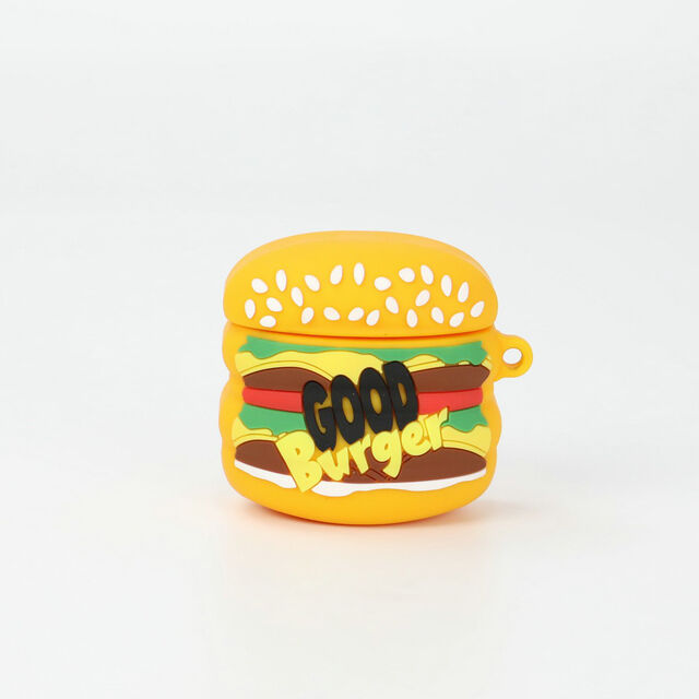 Coque en Silicone Hamburger Compatible avec AirPods, Housse d'écouteurs Antichoc Mignonne avec Lanière