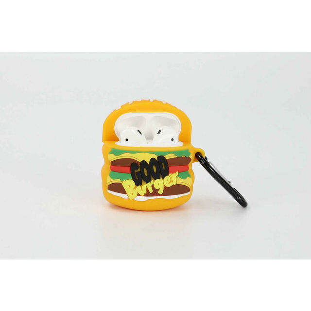 Coque en Silicone Hamburger Compatible avec AirPods, Housse d'écouteurs Antichoc Mignonne avec Lanière