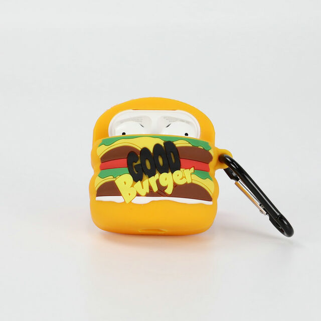 Coque en Silicone Hamburger Compatible avec AirPods, Housse d'écouteurs Antichoc Mignonne avec Lanière