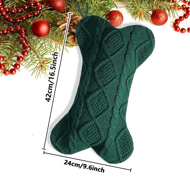 Gestrickte Knochenform Haustier Weihnachtsbaum Deko Weihnachtsstrümpfe Geschenk