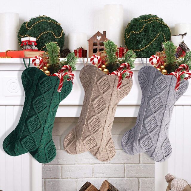 Gestrickte Knochenform Haustier Weihnachtsbaum Deko Weihnachtsstrümpfe Geschenk