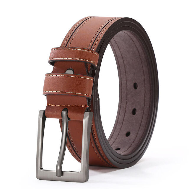 Ceintures Unisexe Style Western en Cuir Véritable avec Boucle à Ardillon