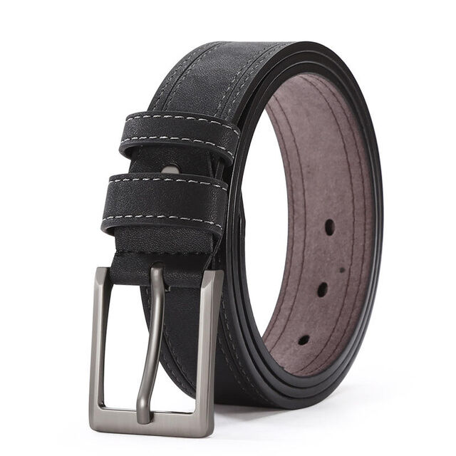 Ceintures Unisexe Style Western en Cuir Véritable avec Boucle à Ardillon