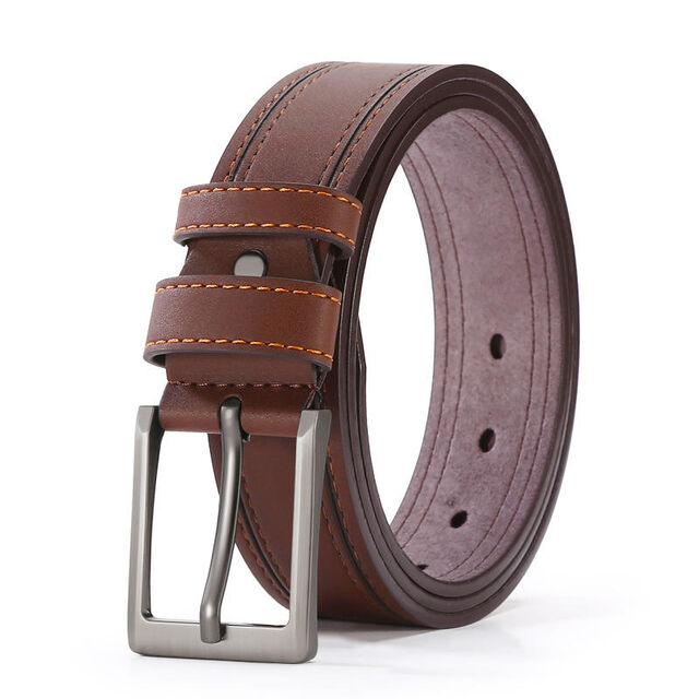Ceintures Unisexe Style Western en Cuir Véritable avec Boucle à Ardillon