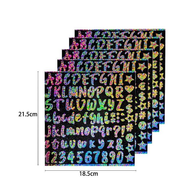 Pegatinas de Letras y Números Holográficos Láser DIY de 1 Pulgada en Stock, Autoadhesivas, Impermeables y a Prueba de Aceite para Clasificación de Laboratorio