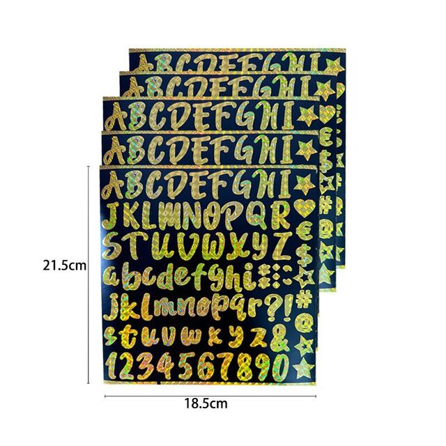 Pegatinas de Letras y Números Holográficos Láser DIY de 1 Pulgada en Stock, Autoadhesivas, Impermeables y a Prueba de Aceite para Clasificación de Laboratorio