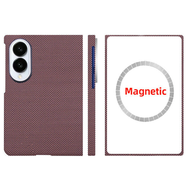 Coque en Kevlar pour Samsung Galaxy Fold 8, ultrafine de 1.1 mm, couverture en fibre d'aramide, compatible MagSafe, antichoc, protectrice mince