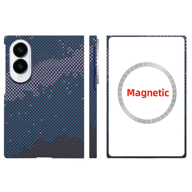 Coque en Kevlar pour Samsung Galaxy Fold 8, ultrafine de 1.1 mm, couverture en fibre d'aramide, compatible MagSafe, antichoc, protectrice mince