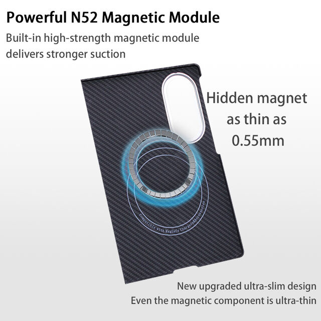 Coque en Kevlar pour Samsung Galaxy Fold 8, ultrafine de 1.1 mm, couverture en fibre d'aramide, compatible MagSafe, antichoc, protectrice mince